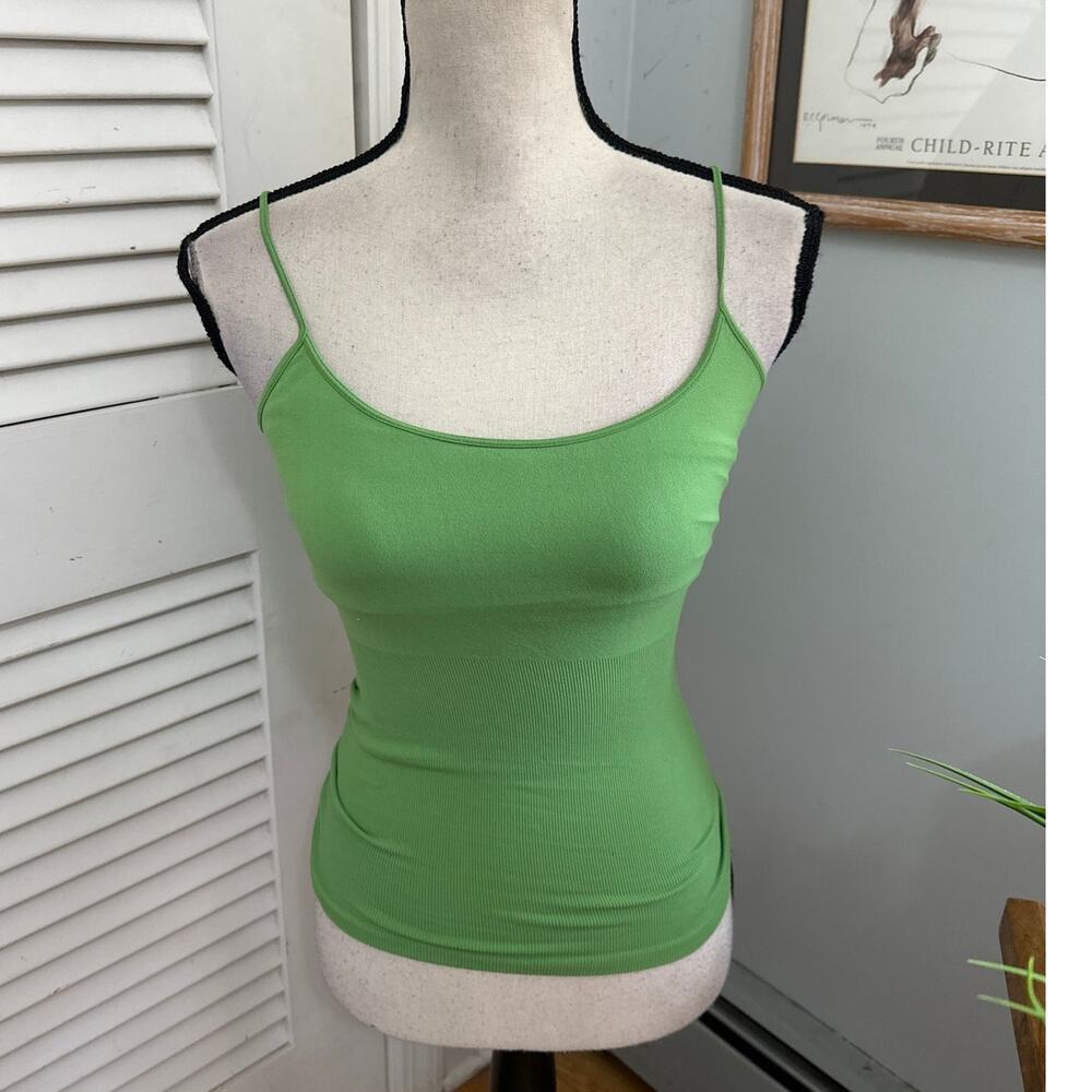 Vintage BCBGMaxazria Top Womens One Size Green Fitted Strappy Tank Y2K Indie